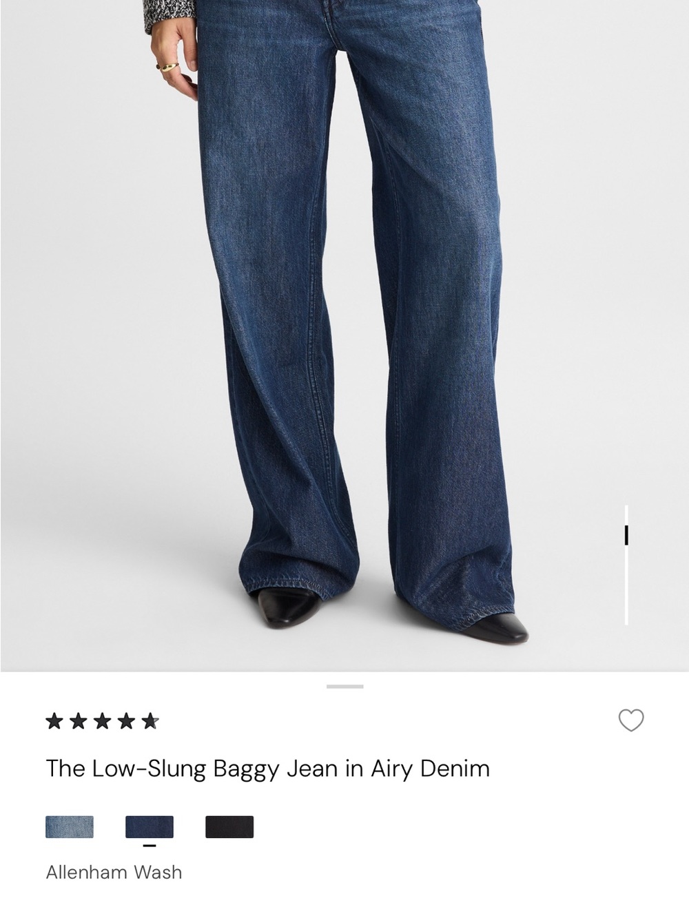 Madewell Wide-Leg Jeans in Dark Blue Denim
